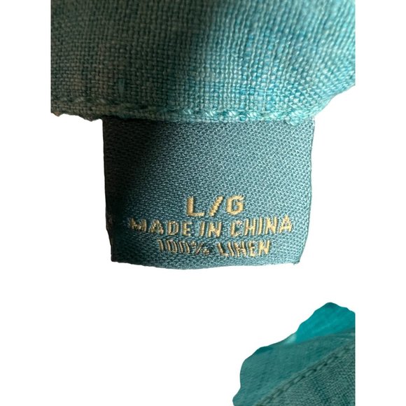 Tommy Bahamas relax men’s large button front shirt long sleeve collar blue and w - Picture 14 of 16